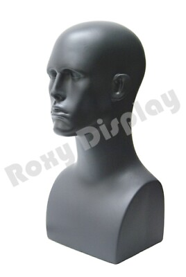#ad 2PCS Male Fiberglass Mannequin Head Bust Wig Hat Jewelry Display #PS EraG X2
