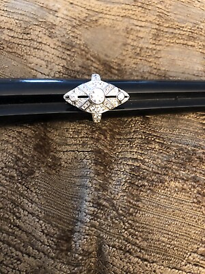 #ad Sterling CZ Ring Size 6.5 Signed DQC