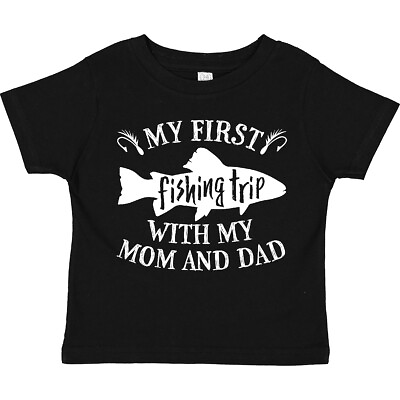 #ad Inktastic My First Fishing Trip With My Mom And Dad Toddler T Shirt Kids Mommy