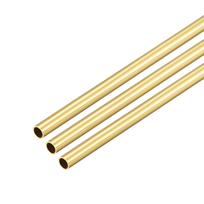 3pcs Brass Round Tube 300mm Length 5mm OD Seamless Straight Pipe Tubing
