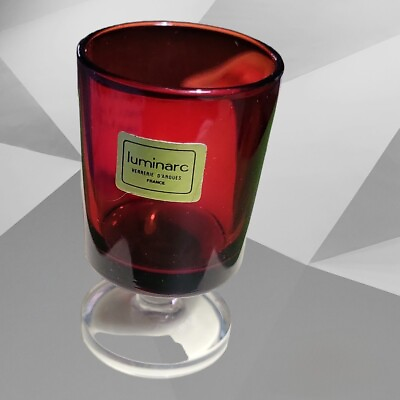 #ad #ad Luminarc France Verrerie D#x27;Arques Cordial Glass Ruby Red Vintage 3quot;