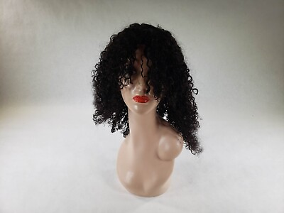 #ad Young Beauty Curly Wig With Bangs 100% Brazilian Human Hair O Scalp Top 20 in