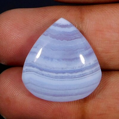 #ad Wholesale 19.40Cts. Natural Miraculous Blue Lace Agate Pear Cabochon Gemstone