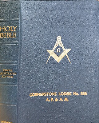 #ad Holy Bible Masonic Edition Temple Illustrated 1968 Cornerstone Lodge No. 836