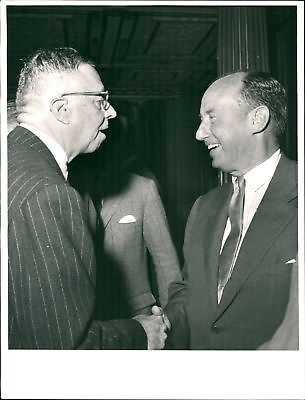 #ad US Ambassador Francis White greets Adlai Steven... Vintage Photograph 2373385