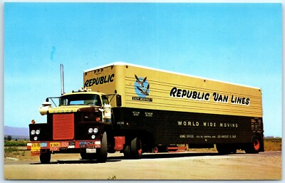 #ad Postcard Republic Van Lines Republic Van and Storage Co. Inc.