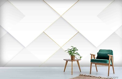 #ad 3D White Geometric Texture Wallpaper Wall Murals Removable Wallpaper 746
