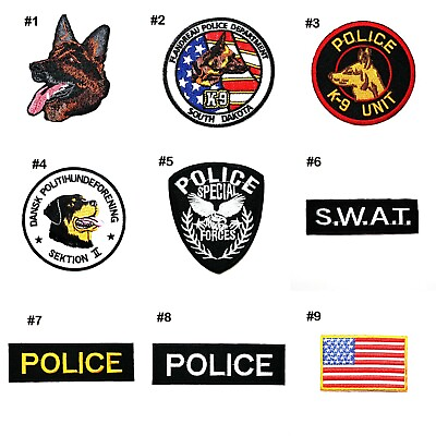Police K9 SF Dog Unit Patch USA Flag Badge Emblem for DIY Iron on Clothes Jacket