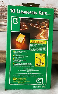 #ad Vintage Candle Lite Set of 10 Luminaria Kits Paper Lanterns New In Open Box