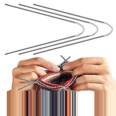 #ad 3pcs Circular Knitting Needles Set Stainless Size 3 3.5 4mm Knit Needles