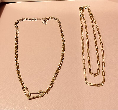 #ad gold necklaces lot of 2 boutique Lauren Kenzie