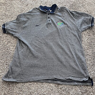 #ad Reebok Florida Gators Gray Blue Polo Collared Shirt Men#x27;s XL Game Tailgate
