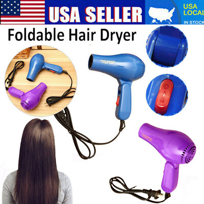 #ad Household Hair Dryer Travel Foldable Hot Hair Blowers Drier Hairdressing Tools