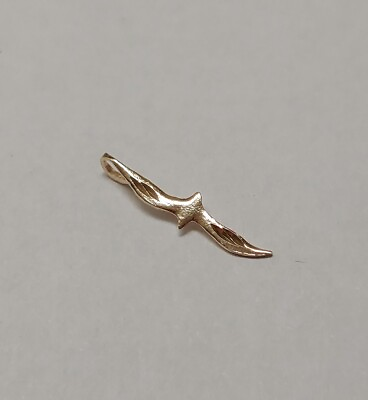 #ad New 14k Yellow Gold Flying Bird Charm Pendant