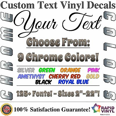 #ad Chrome Custom Vinyl Lettering Text Decal for Home Garage Car Truck Boat Trailer