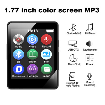 1.77quot; Portable Mini Bluetooth Full Screen MP3 Player Speaker HIFI Music Media