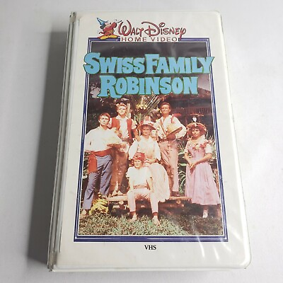 #ad Walt Disney Home Video Swiss Family Robinson VHS White Clamshell 1960