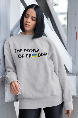 #ad Ukrainian Sweatshirt the Power of Freedom Ukrainian Gift Flag Sweatshirt