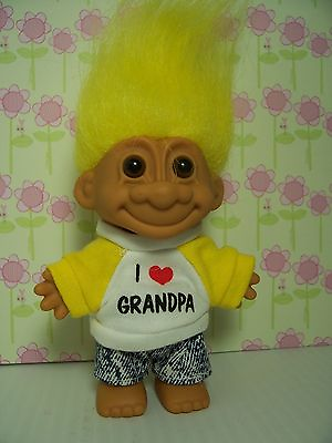 #ad I LOVE GRANDPA 5quot; Russ Troll Doll NEW IN ORIGINAL BAG