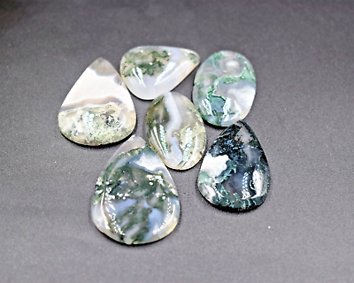 #ad Moss Agate Shape Cabochon Loose Gemstone For Making Jewelry 205 CRT 6 PIECE