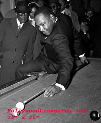 Martin Luther King Playing Pool Pool Hall Billiards Shooting Pool 16quot;x20quot; Photo