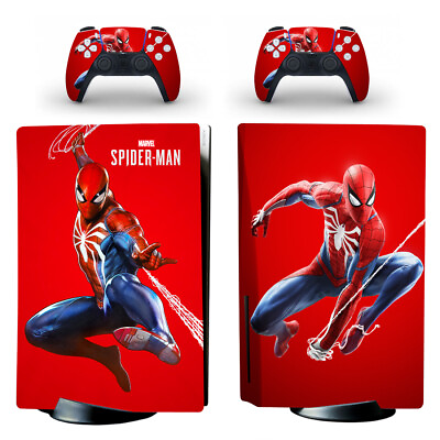 #ad PS5 Standard Disc Console Vinyl Skins Sticker Decal SpiderMan Spider Super Hero