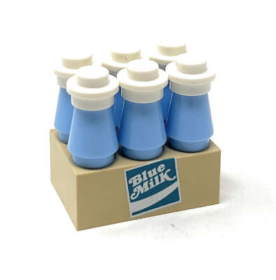 #ad B3 Customs® 6 Pack of Blue Milk for minifigs made from LEGO bricks