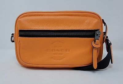 Coach Men’s Thompson Candied Orange Pebbled Leather Small Camera Bag C6584