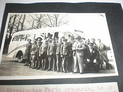 #ad Old photo coach trip and passengers c1939