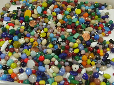 2 Pounds Assorted India Solid Tone Glass Beads Wholesale Bulk Lot Sale PVP 75