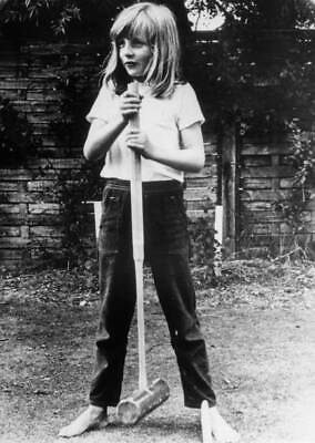 1970 Lady Diana Spencer holding a croquet mallet during a game OLD PHOTO