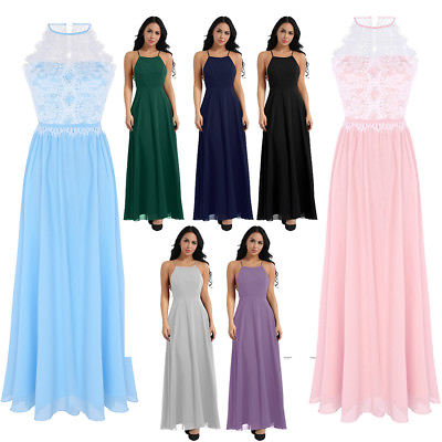 #ad Women Formal Wedding Bridesmaid Long Evening Party Ball Prom Gown Cocktail Dress