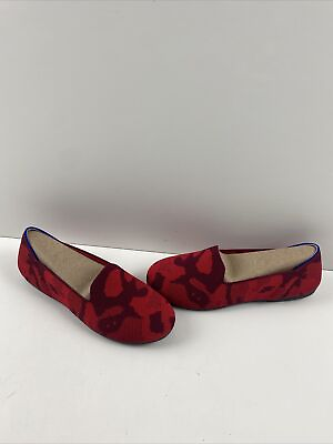 #ad NWOB Rothy’s “THE FLAT” Red Camo Knit Round Toe Slip On Flats Women’s Size 4