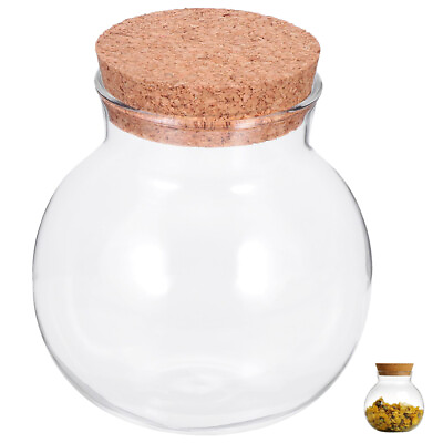 large glass jar Clear Glass Jar with Cork Lid Kitchen Storage