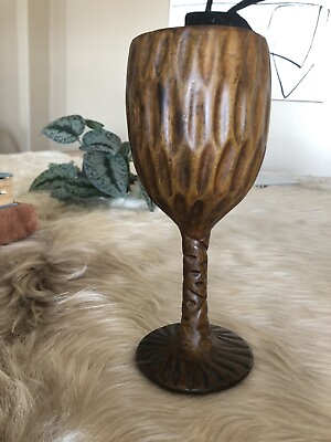 #ad Antique Handcrafted Goblet By Haitian Artist David Auld