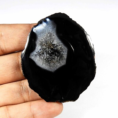 #ad Black Slice Druzy Agate Geode Cabochon Wonderful Natural Gemstone 151 Cts SD 386