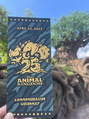 #ad Disney Animal Kingdom 25th Anniversary Dated Commemorative Guide Map 4 22 23