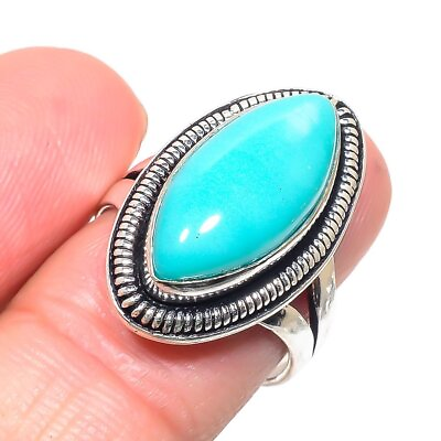 #ad #ad Sleeping Turquoise Gemstone Handmade 925 Sterling Silver Jewelry Ring Size 8