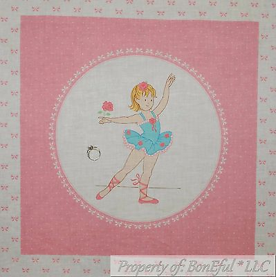 #ad BonEful Fabric FQ Cotton Quilt Ballet Girl Dance Pillow Panel Flower Dress SALE