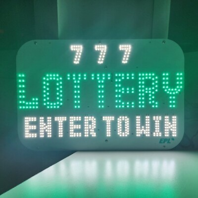 Very very Bright LED Whiteamp;Green Color 777 LOTTERY ENTER TO WIN SIGN – 21″ X 14″