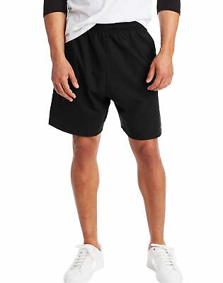 Hanes Men Shorts Jersey Pocket Elastic Waist Cotton Solid 7.5 Inseam S to 4XL