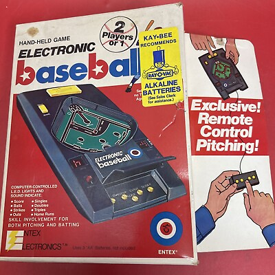 #ad Brand NEW Vintage in box Entex Baseball Hand Held Electronic Game 1979 Untested