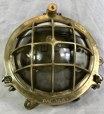 #ad Vintage Brass Ships Turtle Bulkhead Light Maritime Passageway Light Dae Yang