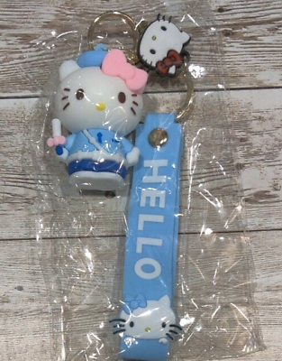 Sanrio Hello Kitty Friends Cartoon Keychain Purse Charm 3D Keychain Blue Nurse