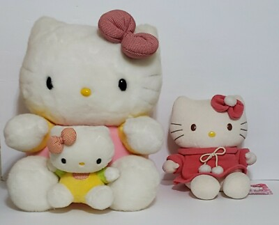 #ad Sanrio Japan Hello Kitty Plush Toy Lot of 3 Plushes Toys Stuffed Animals