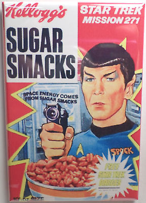 #ad Spock Sugar Smacks Vintage Cereal Box 2quot;x3quot; Fridge or Locker MAGNET Star Trek