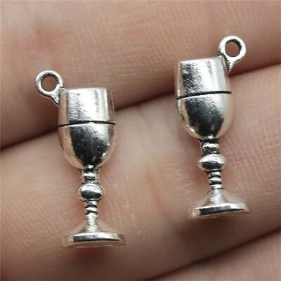 #ad Free Ship 200 Pcs Antique Silver goblet Charms Pendant 20X7X5MM B11617