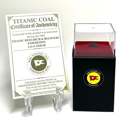 Real Titanic Coal with certificate Sinking ship salvage UK Historical artifact W