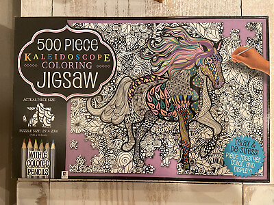 #ad 500 piece Kaleidoscope Coloring jigsaw Horse Theme New Sealed Quick Delivery
