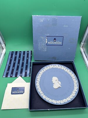 #ad Wedgwood Jasper Ware JOSIAH WEDGWOOD Bicentenary Pale Blue Plate With Box